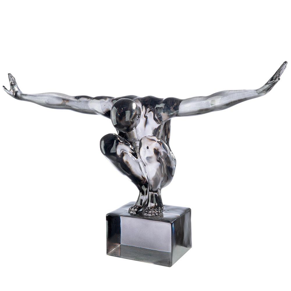 Gilde Figur Gris, Acryl, Grau H: 34 cm  | Schubiger Möbel