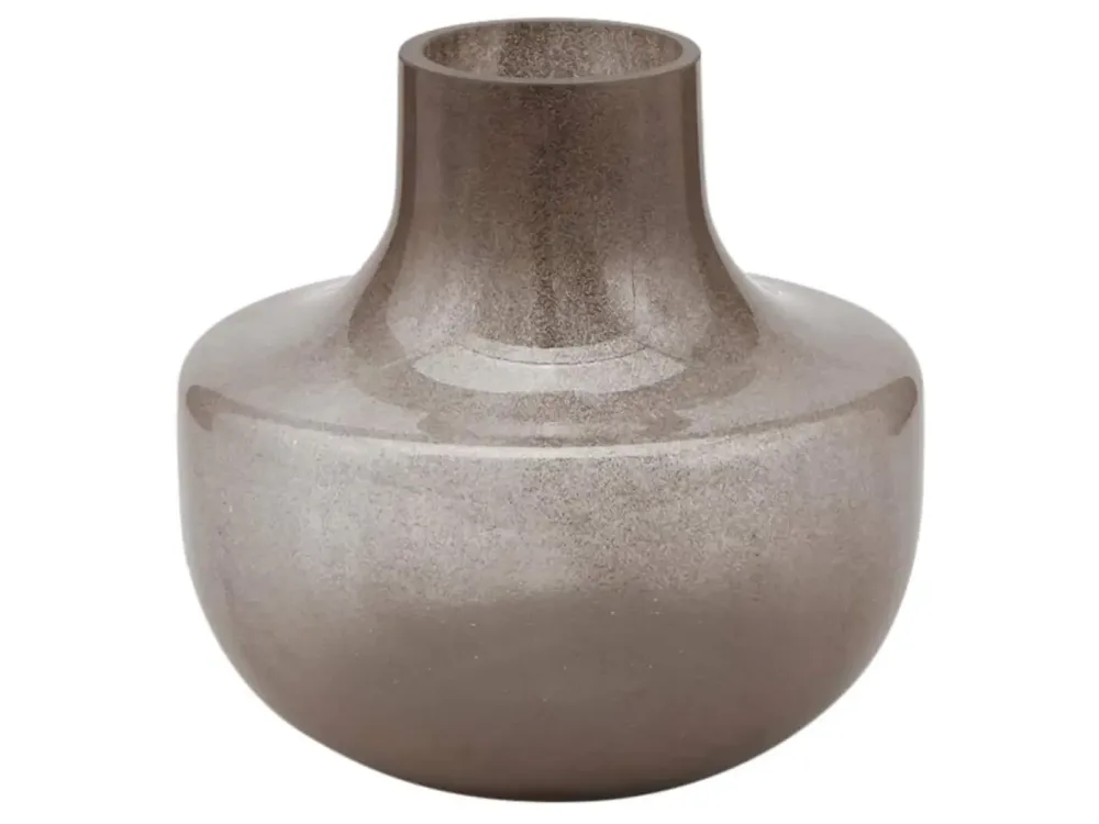 Edg Vase Glas Graubraun H: 17 cm Braun | Schubiger Möbel
