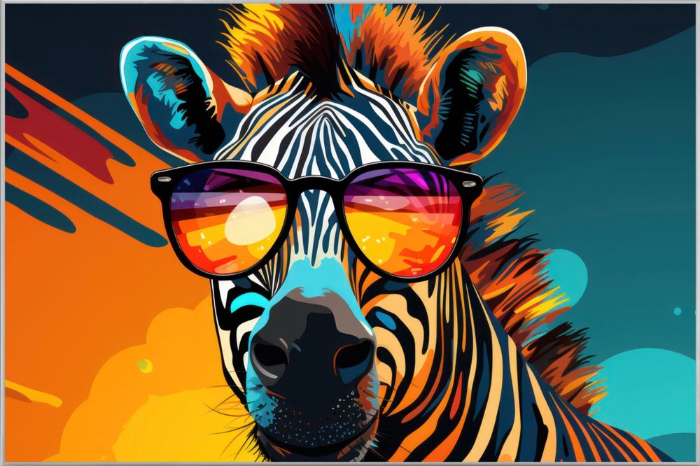 image LAND Bild mit Rahmen Groovy Zebra Stripes  | Schubiger Möbel