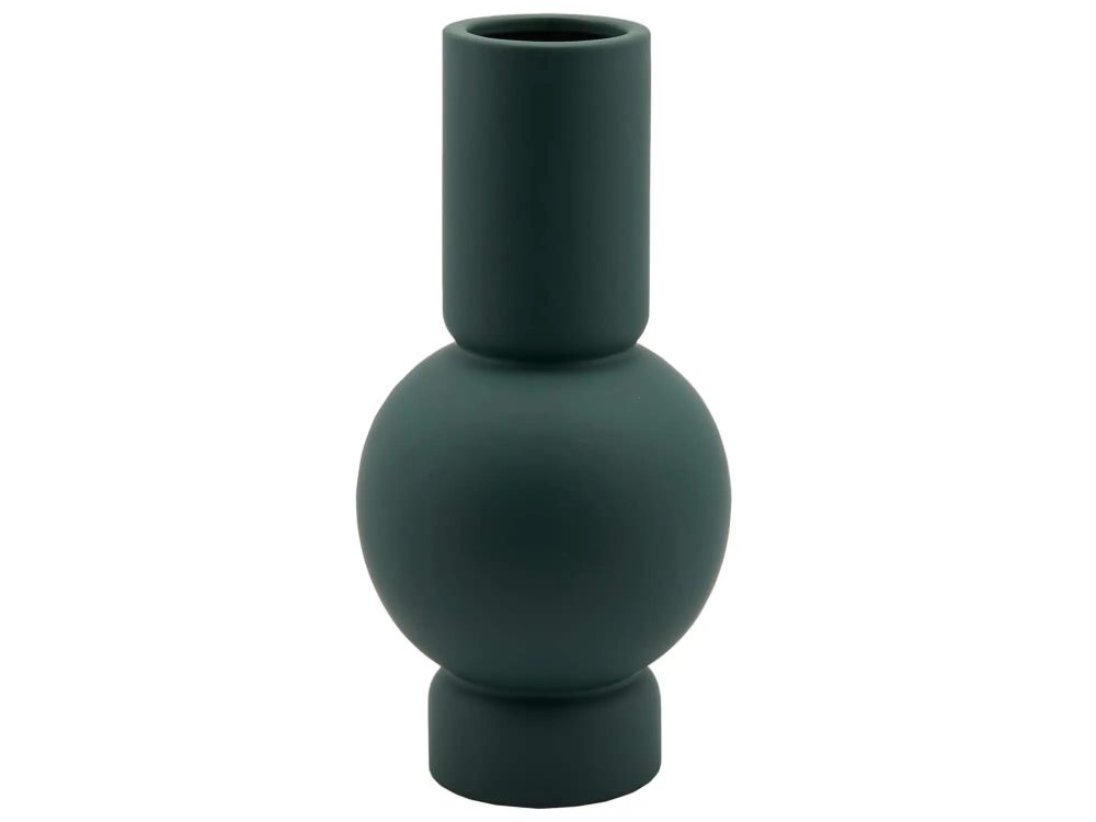 Edg Vase Kugekvase mit Fuss Dunkelgrün H: 36 cm  | Schubiger Möbel