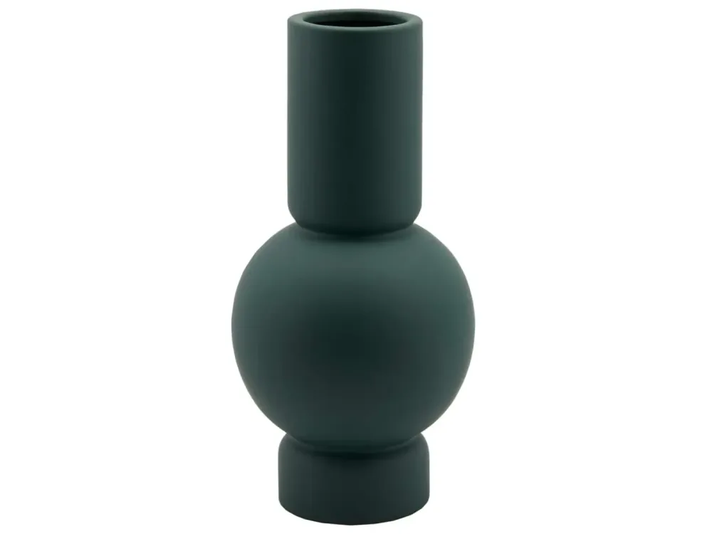 Edg Vase Kugekvase mit Fuss Dunkelgrün H: 36 cm  | Schubiger Möbel