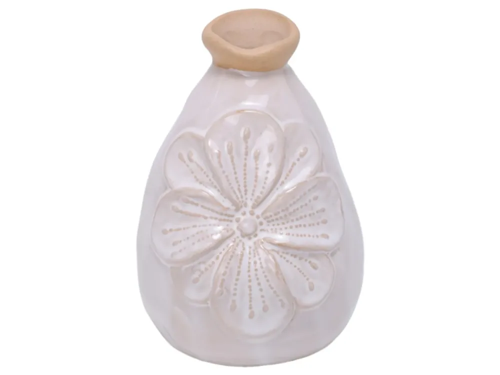 Decofinder Vase Kallimasia Keramik Weiss Weiss | Schubiger Möbel