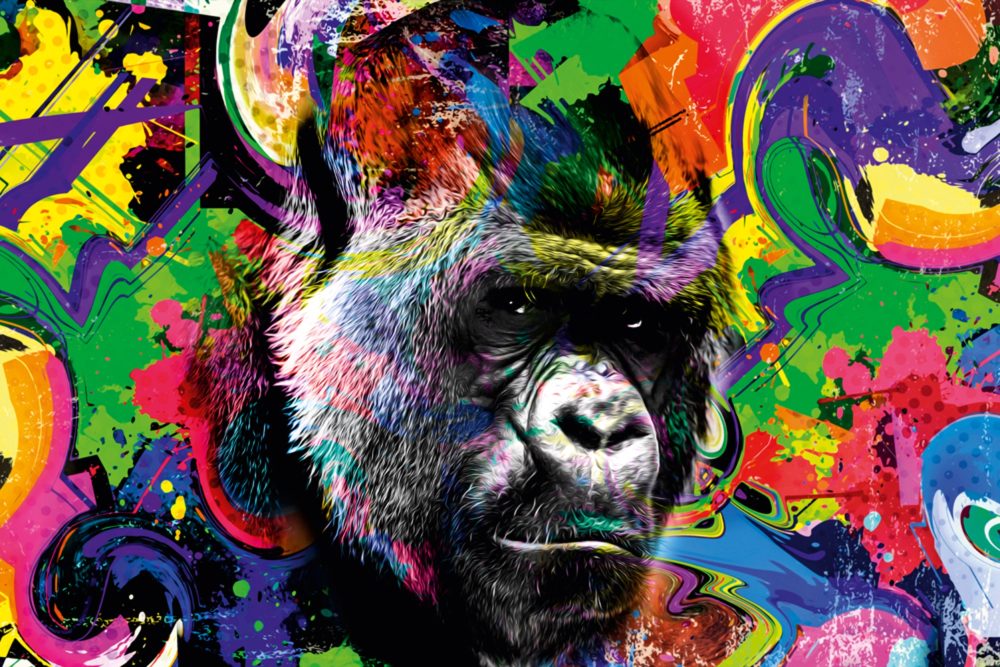 image LAND Alubild Pop Art Gorilla  | Schubiger Möbel