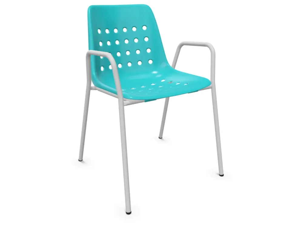 Schaffner Schalen-Stuhl Bermuda mit Armlehne Blau | Schubiger Möbel
