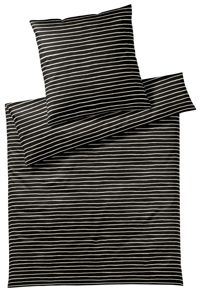Elegante Bettwäsche Lines Schwarz  | Schubiger Möbel