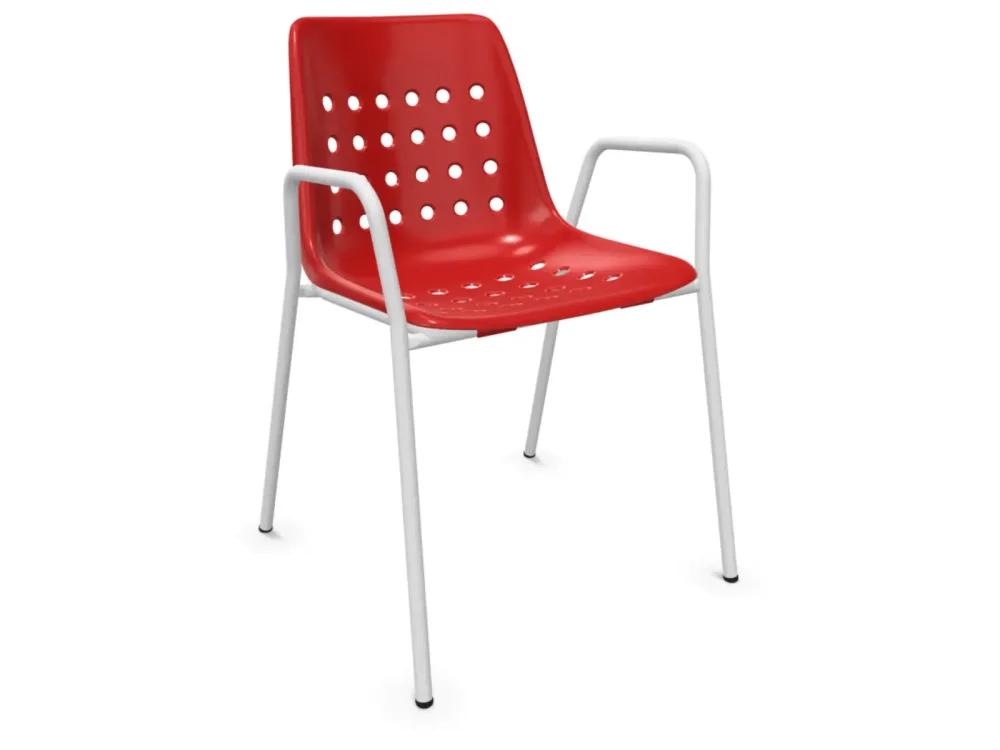 Schaffner Schalen-Stuhl Bermuda mit Armlehne Rot | Schubiger Möbel