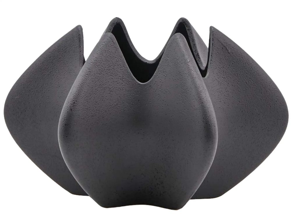 Edg Vase Keramik Schwarz H: 23 cm  | Schubiger Möbel