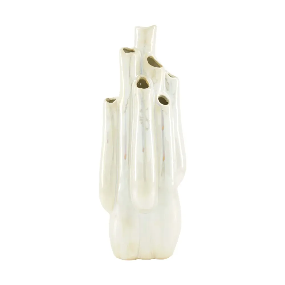 Decofinder Vase Keramik, Silber  | Schubiger Möbel