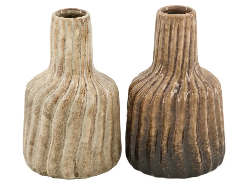 Decofinder Vase Keramik Braun H: 12 cm  | Schubiger Möbel