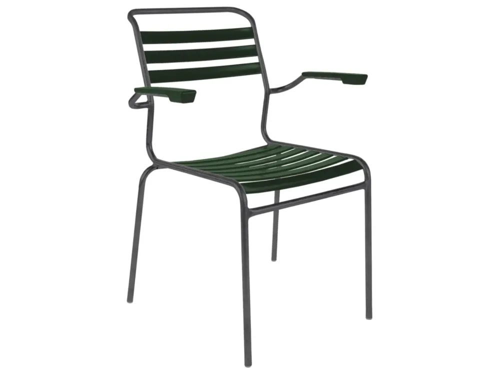 Schaffner Lättli-Stuhl Säntis mit Armlehnen Grün | Schubiger Möbel