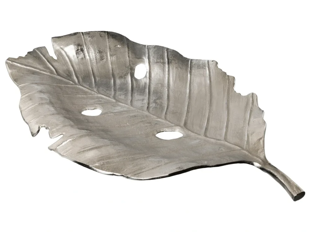 Gasper Schale Blatt Giant Silber H: 10 cm Grau | Schubiger Möbel