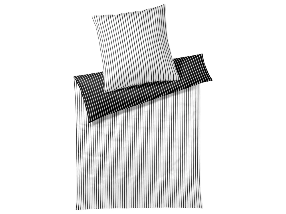 Elegante Bettwäsche Lined, Schwarz-Weiss  | Schubiger Möbel