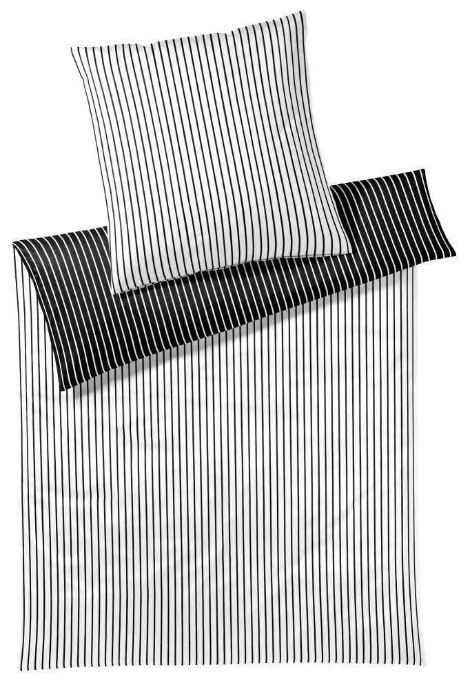 Elegante Bettwäsche Lined, Schwarz-Weiss  | Schubiger Möbel