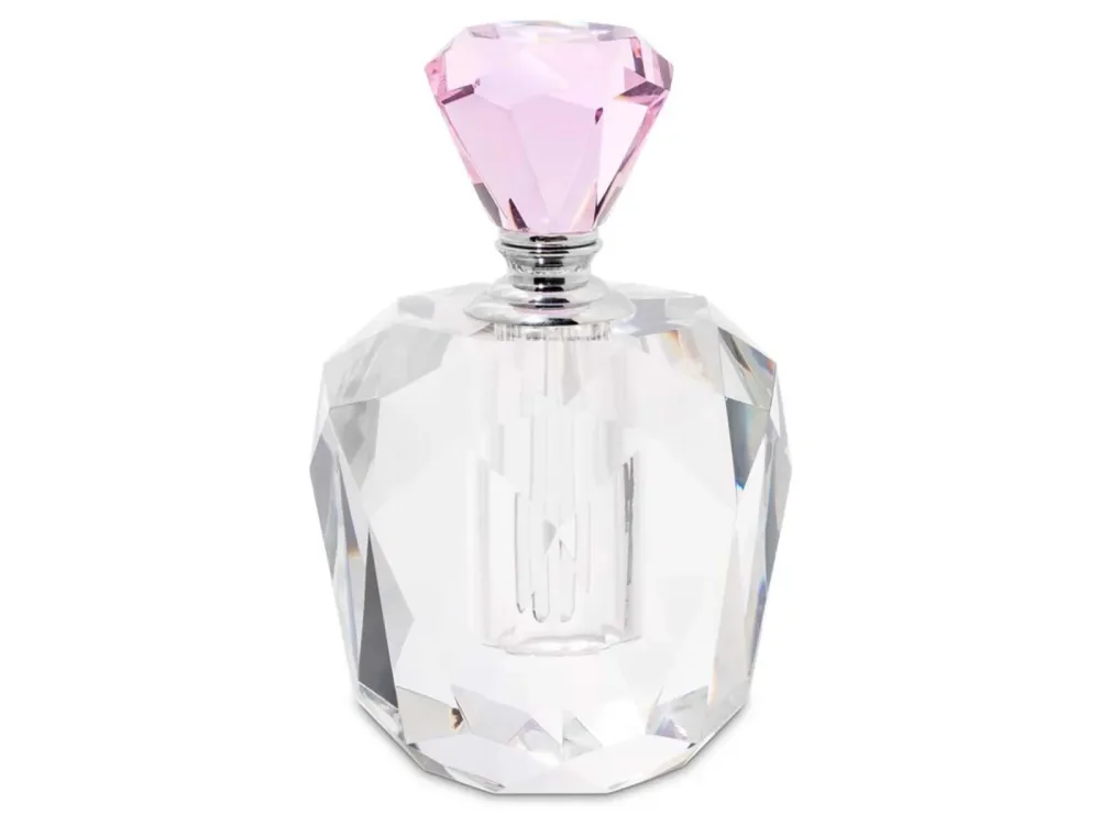 Abhika Parfum Flakon Kristallglas Pink H: 13 cm  | Schubiger Möbel