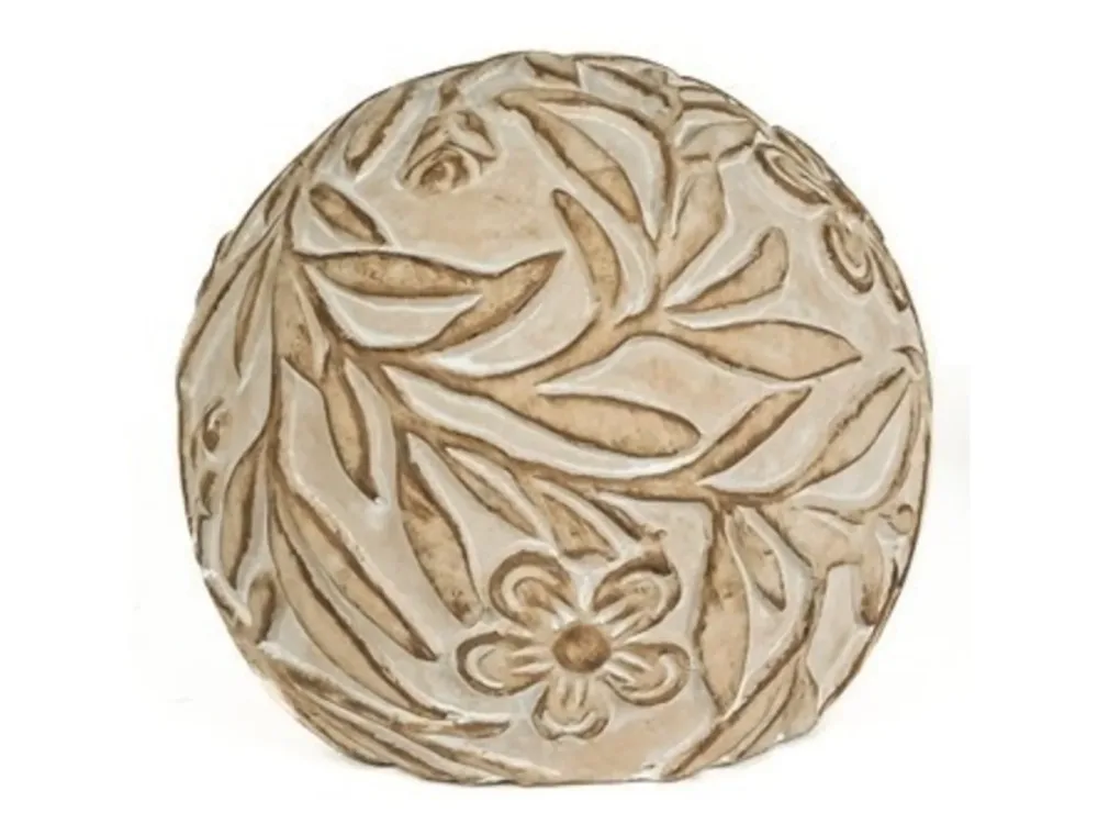 Decofinder Kugel Blätter und Blumen Sand Beige | Schubiger Möbel
