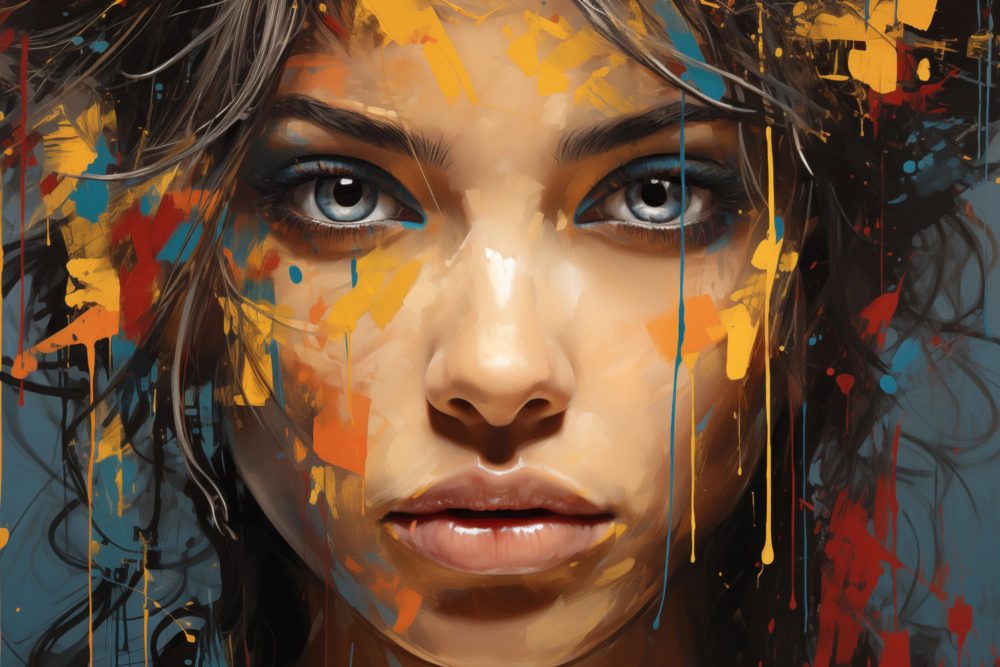 image LAND Canvas Grey Eyes Behind Colours  | Schubiger Möbel