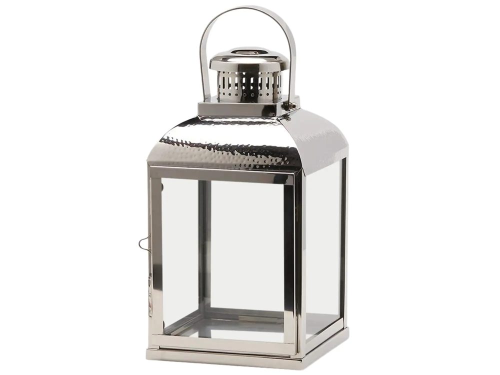 Edg Laterne Metall Silber H: 44 cm Grau | Schubiger Möbel