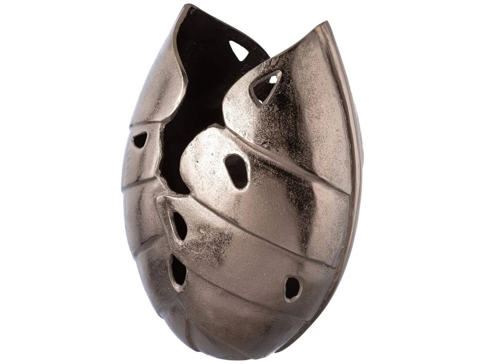 Gasper Vase Leaves, Aluminium, Anthrazit H: 42 cm  | Schubiger Möbel