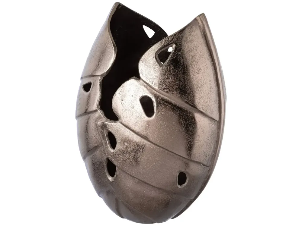 Gasper Vase Leaves, Aluminium, Anthrazit H: 42 cm  | Schubiger Möbel