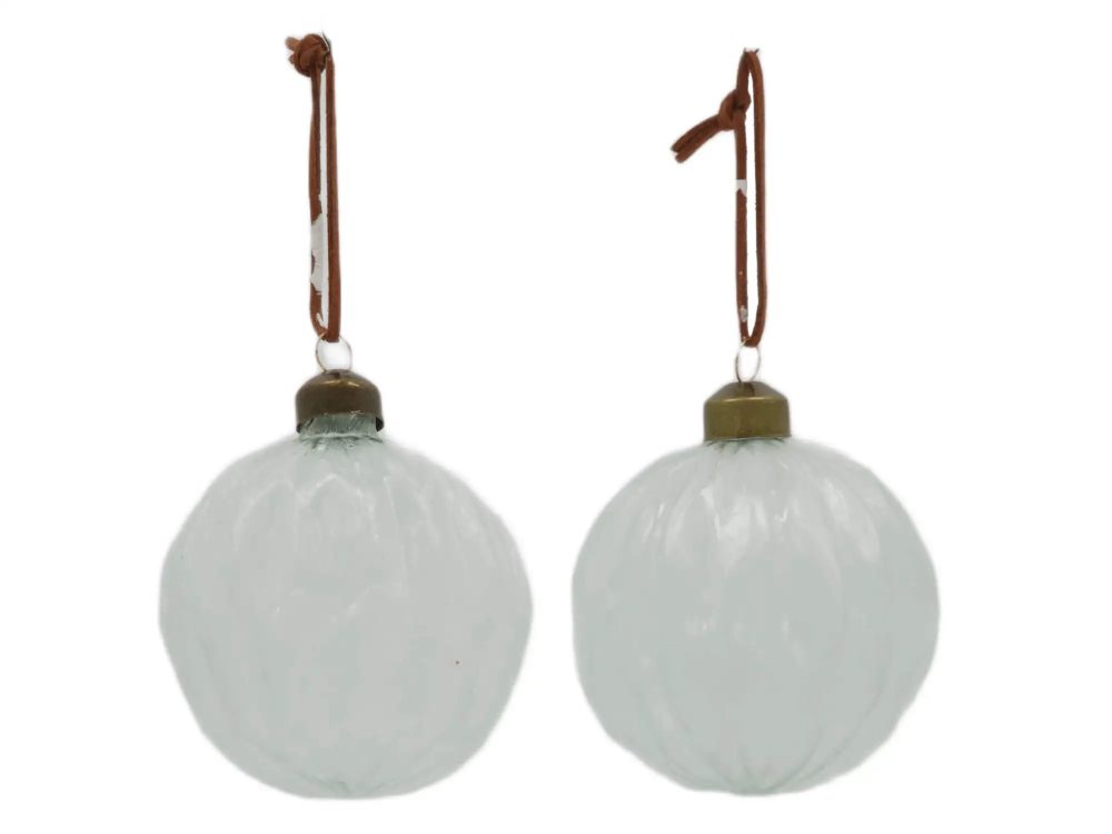 Decofinder Kugel Glas Weiss H: 8 cm  | Schubiger Möbel