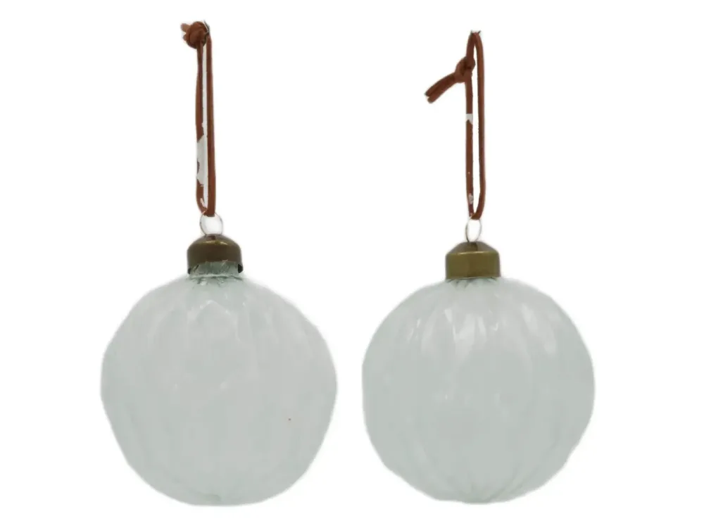 Decofinder Kugel Glas Weiss H: 8 cm  | Schubiger Möbel