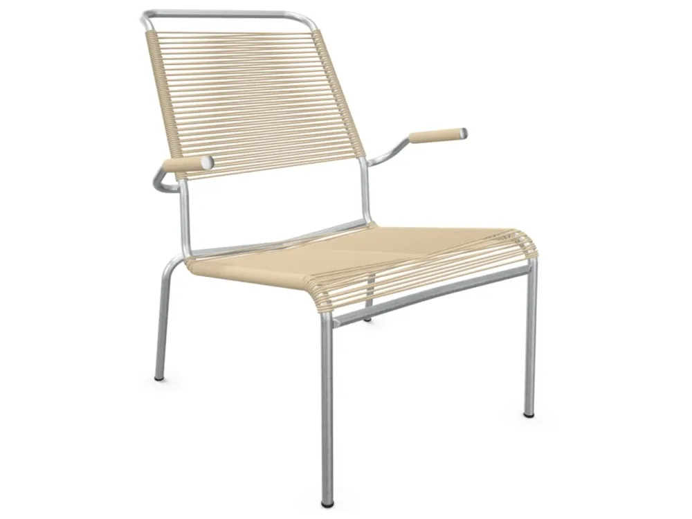 Schaffner Spaghetti-Lounger Säntis mit Lehne / Hochlehner Feuerverzinkt Braun | Schubiger Möbel