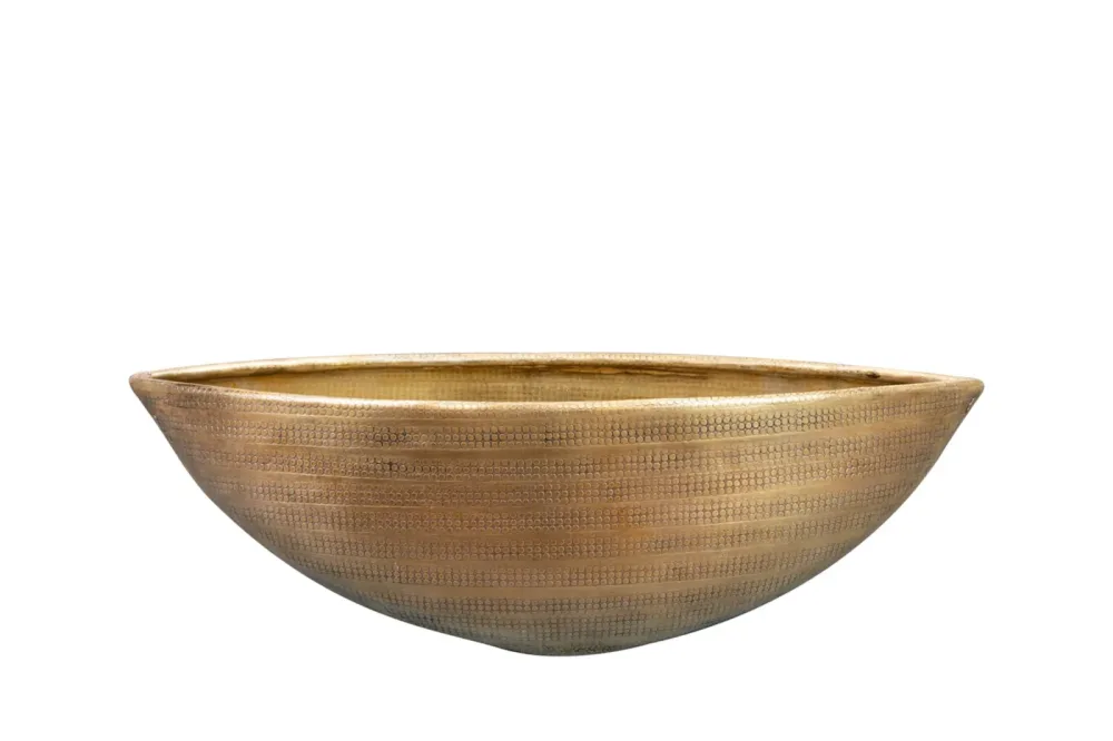 Decofinder Pflanzengefäss Rowen, Schifftopf, Gold B: 36 cm  | Schubiger Möbel