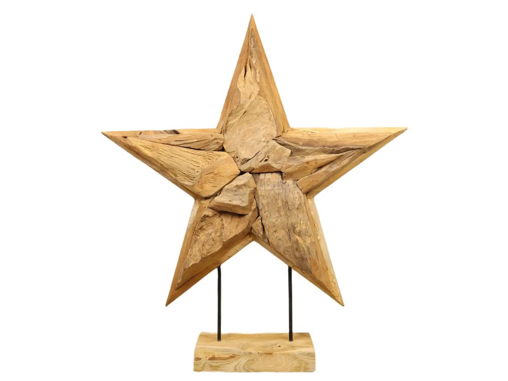 Decofinder Stern Holz Natur H: 68 cm  | Schubiger Möbel