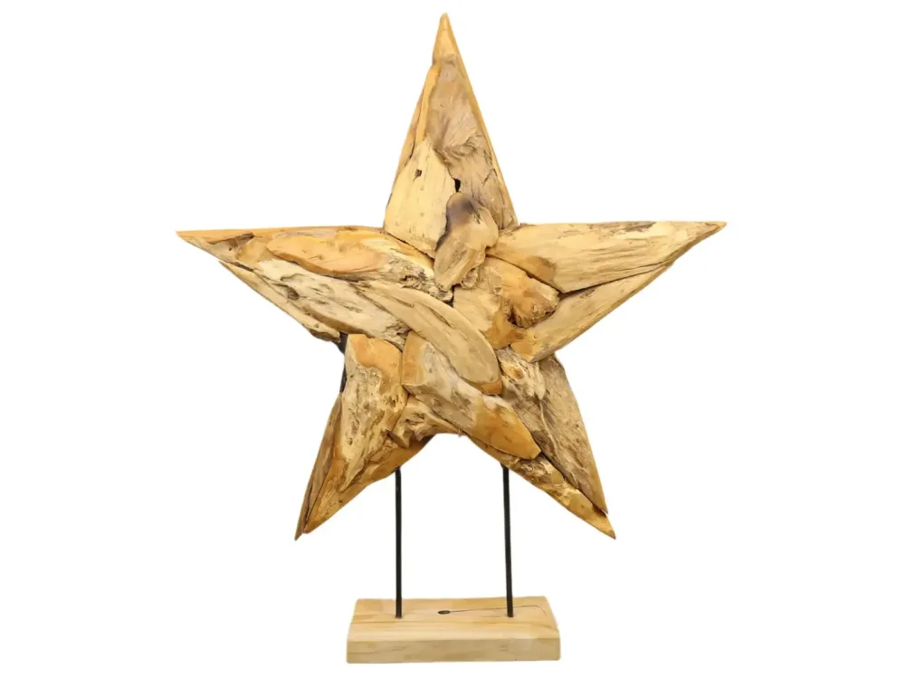 Decofinder Stern Holz Natur H: 88 cm  | Schubiger Möbel