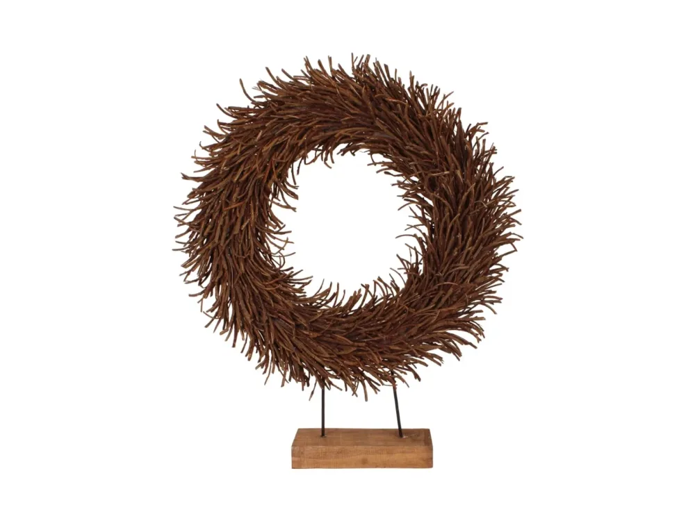 Decofinder Kranz Rattan Auf Fuss, Natur, H:78 cm  | Schubiger Möbel