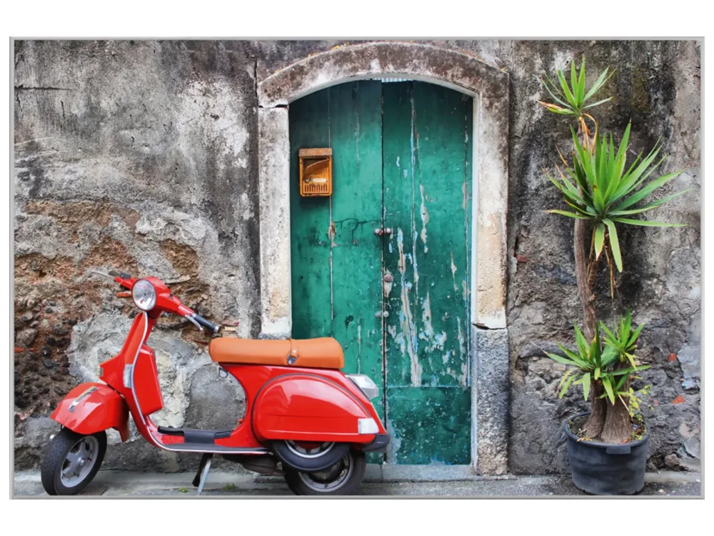 image LAND Bild mit Rahmen Rotes Moped  | Schubiger Möbel