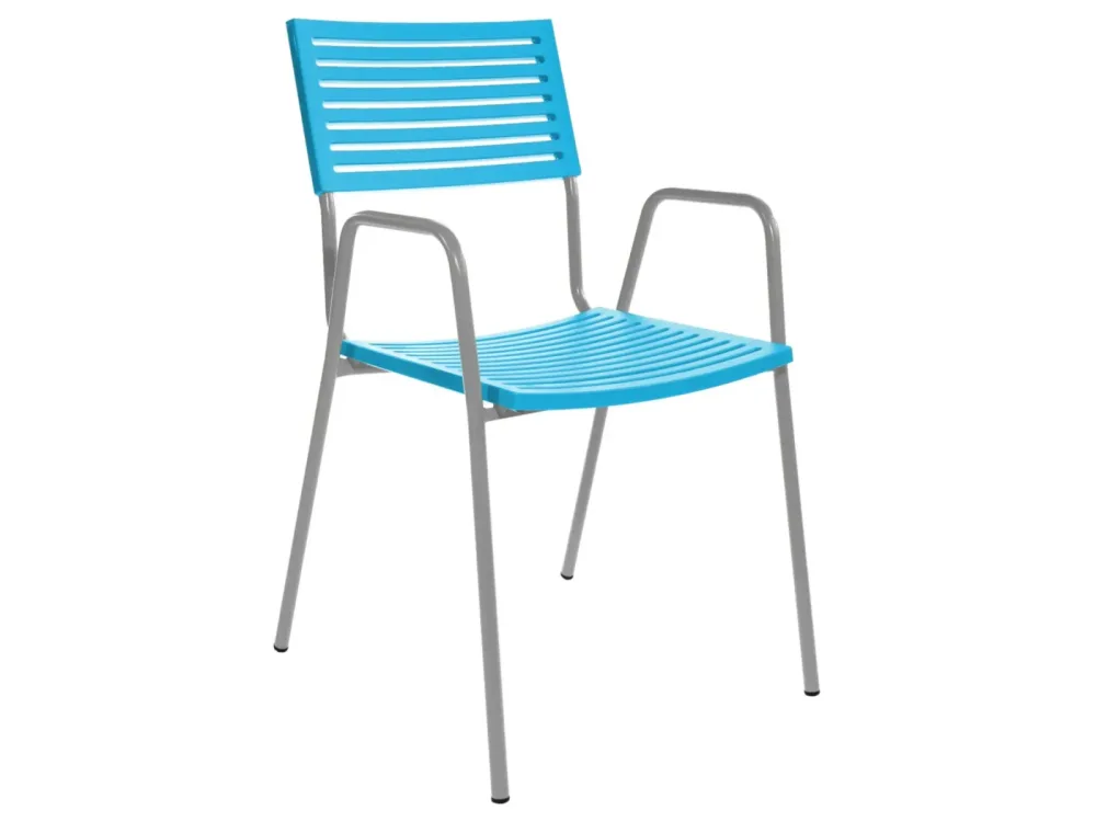 Schaffner Gartenstuhl Lamello m. Lehne Blau | Schubiger Möbel