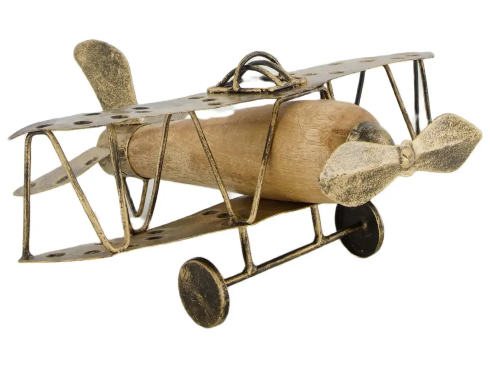 Decofinder Figur Flugzeug Aus Metall H: 10 cm  | Schubiger Möbel
