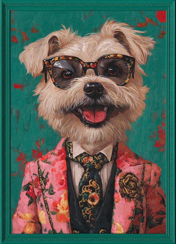 image LAND Gemälde Flower Dressed Westie  | Schubiger Möbel