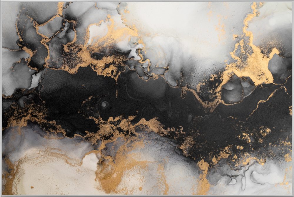 image LAND Bild mit Rahmen Gold Umspielt Schwarz  | Schubiger Möbel