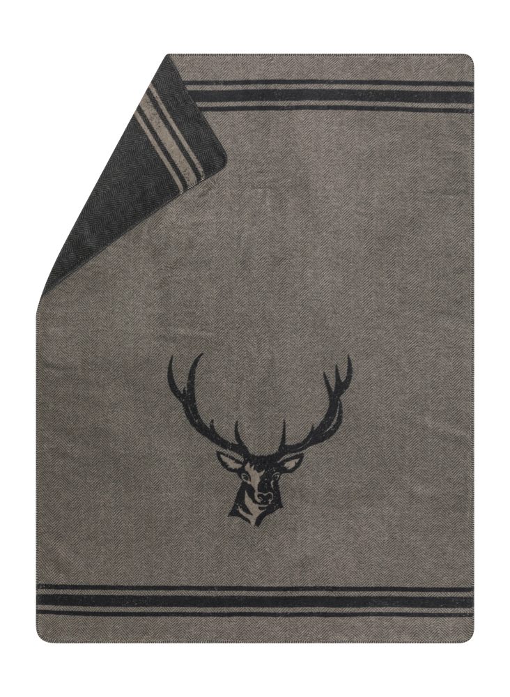 Sander AG Plaid Savona Platzhirsch Rauch 150x200 cm  | Schubiger Möbel