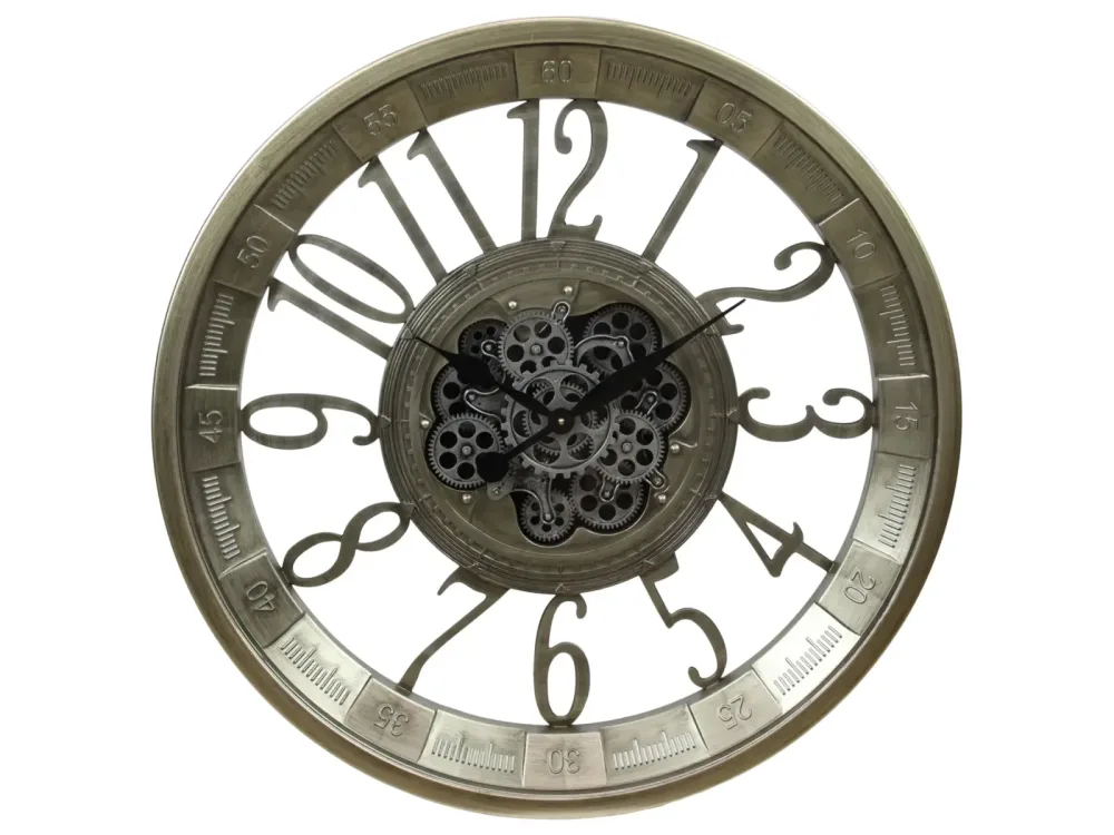 Decofinder Uhr Metall, Silber Grau | Schubiger Möbel