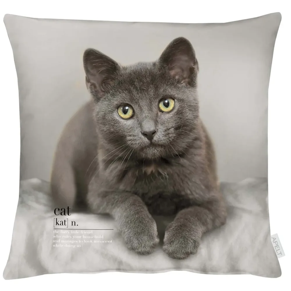 Apelt Kissenhülle Katze Grau 45x45 cm  | Schubiger Möbel