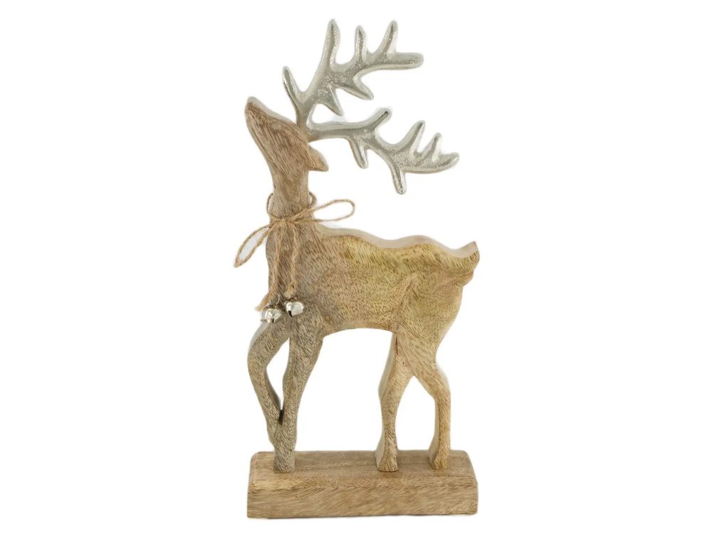 Decofinder Figur Rentier, Mangoholz H: 30 cm  | Schubiger Möbel