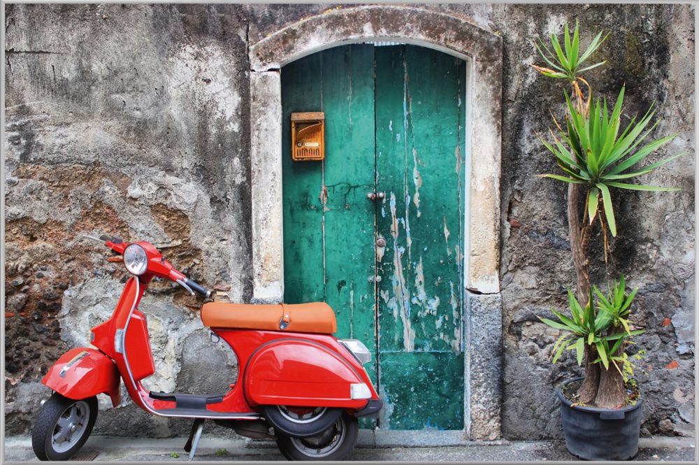image LAND Bild mit Rahmen Rotes Moped  | Schubiger Möbel