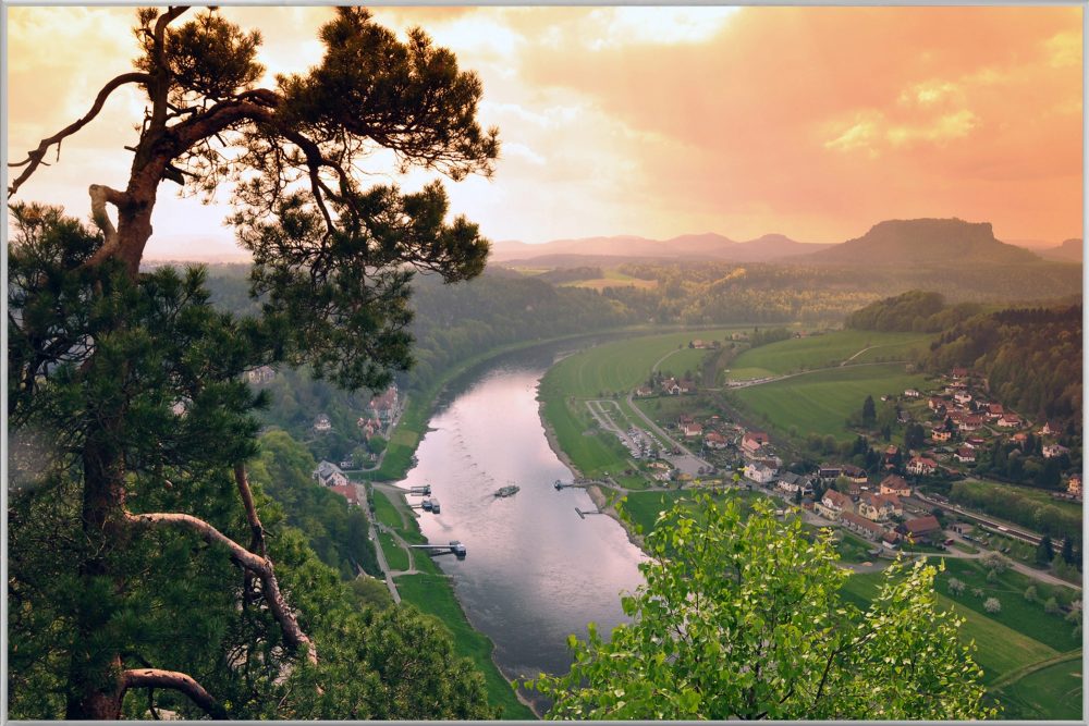 image LAND Bild mit Rahmen Flussbiegung  | Schubiger Möbel