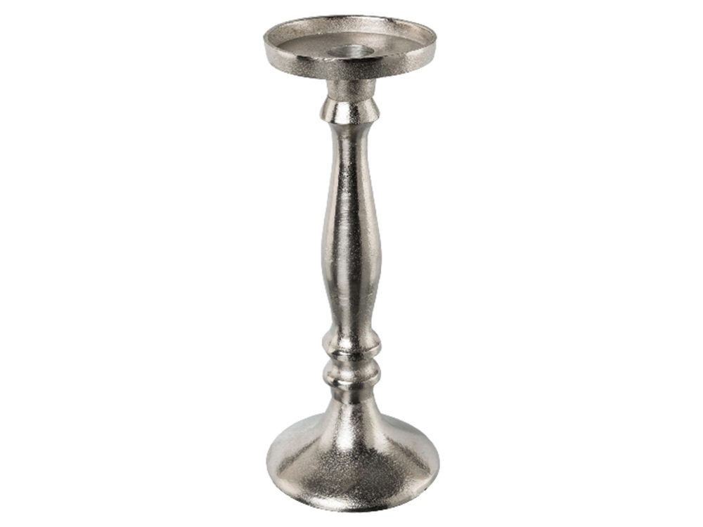 Gasper Kerzenständer Aluminium Silber H: 25 cm  | Schubiger Möbel