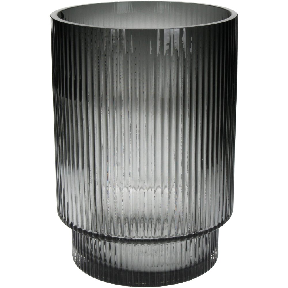 Kersten Vase Stripe, Glas, Grau H: 22 cm  | Schubiger Möbel