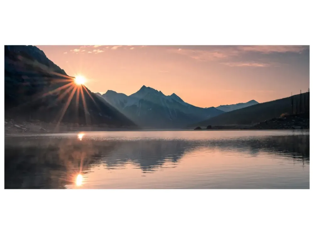 image LAND Digitaldruck auf Glas Träumerisches Bergpanorama  | Schubiger Möbel