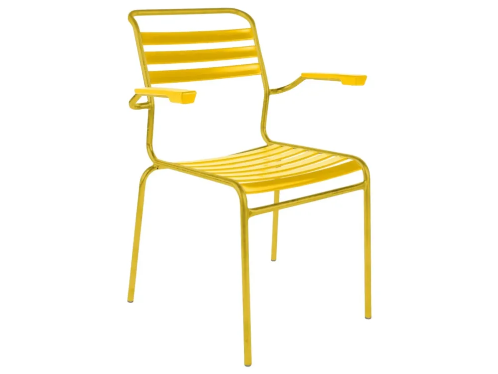 Schaffner Lättli-Stuhl Säntis mit Armlehnen Gelb | Schubiger Möbel