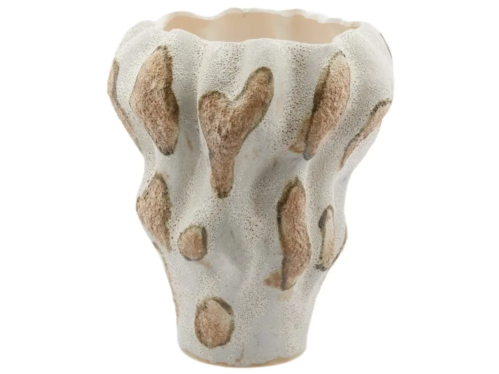 Edg Vase Mohnkapsel Weiss Caramel H: 42 cm  | Schubiger Möbel
