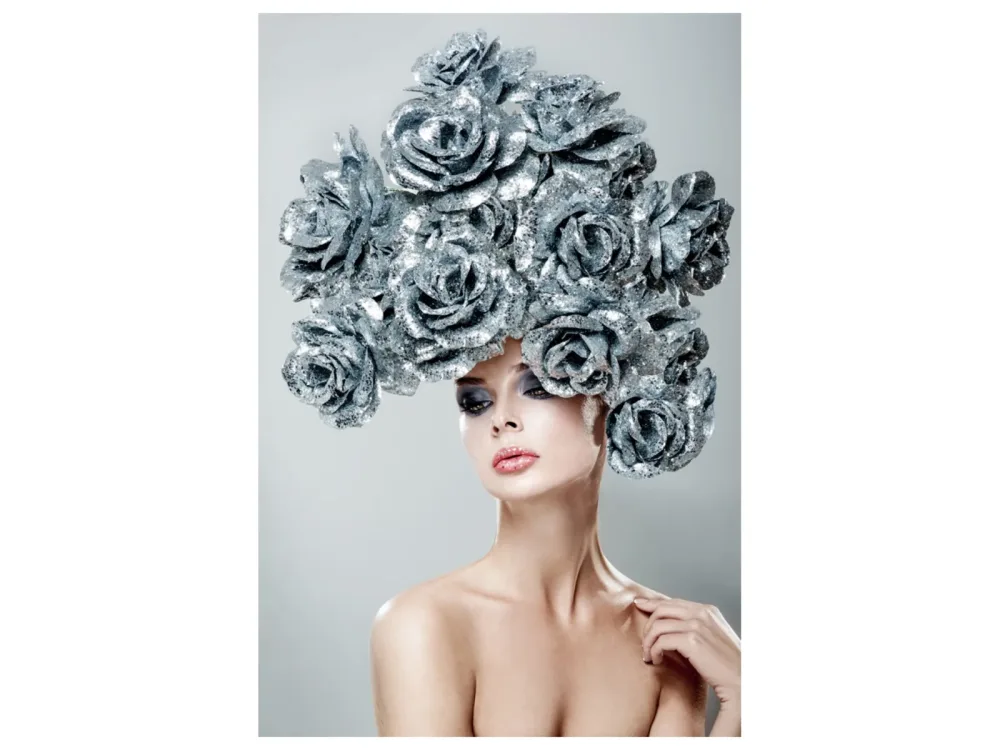 image LAND Alubild Schönheit mit Silbernen Rosen  | Schubiger Möbel