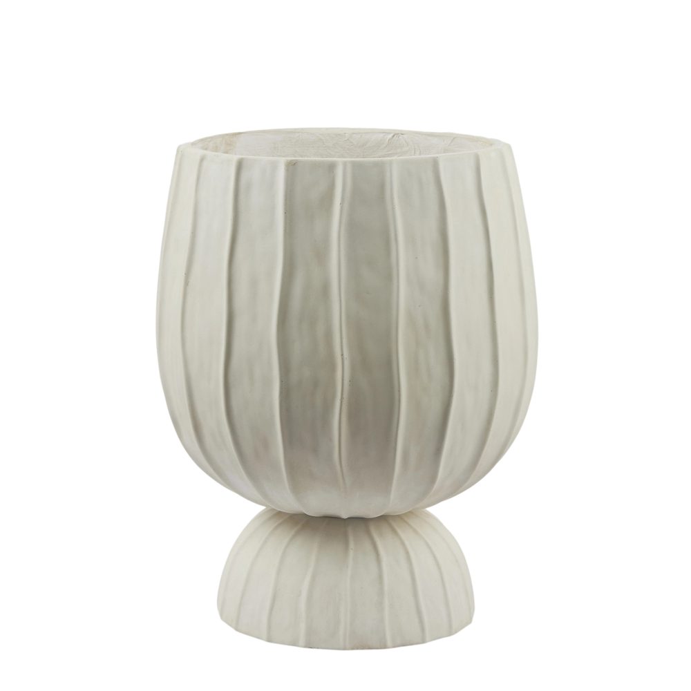Edg Vase Abgerundet mit Fuss Weiss H: 45 cm  | Schubiger Möbel