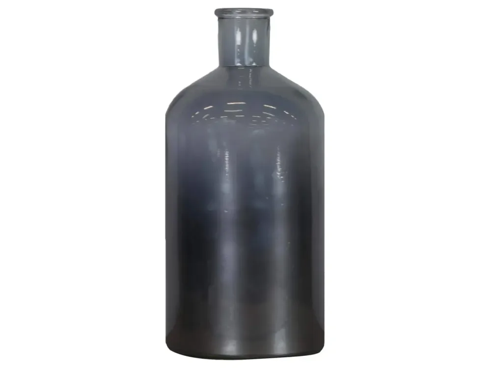 Decofinder Flasche Glas Metallsilber H: 28 cm  | Schubiger Möbel