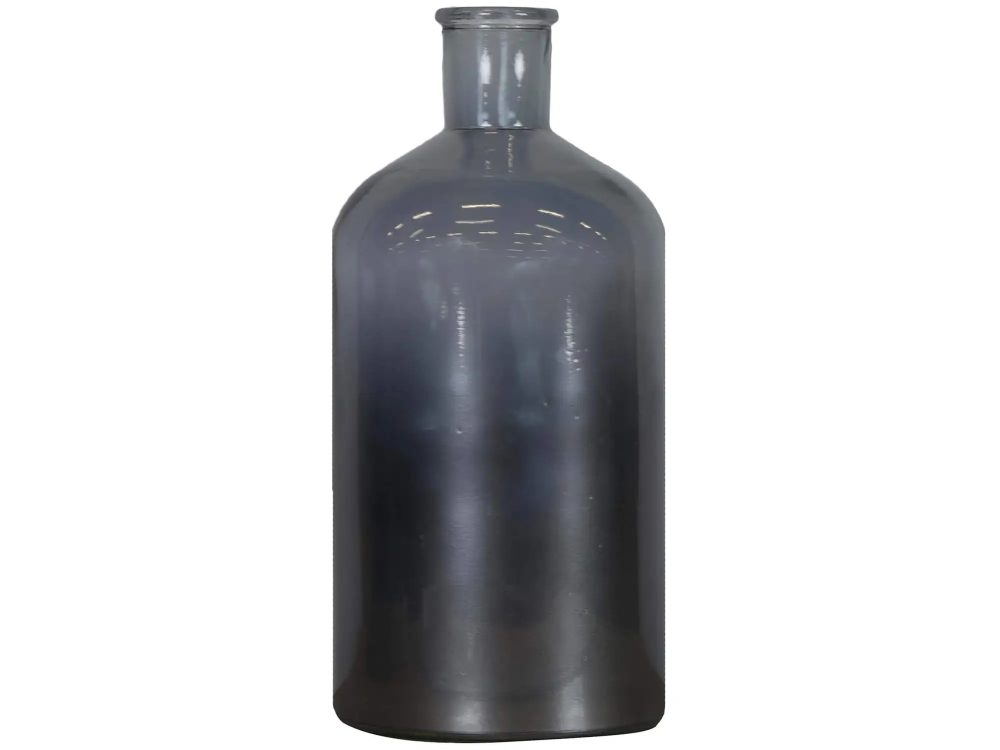 Decofinder Flasche Glas Metallsilber H: 28 cm  | Schubiger Möbel
